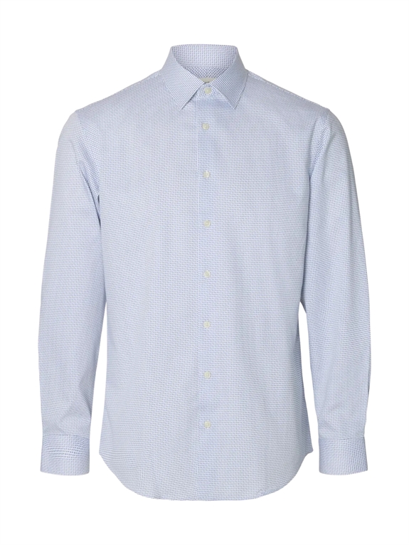Selected Filip Performance Slim LS Shirt - White/Micro Geo